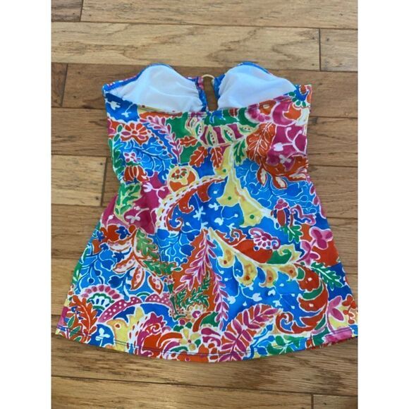 Lauren Ralph Lauren women’s multicolor patterned strapless swimsuit top 6 - Picture 3 of 7